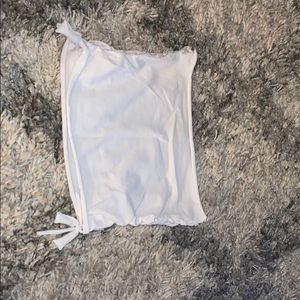 Handmade white braided tube top